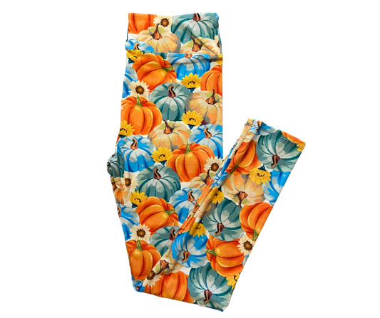 Autumn Pumpkins Capri Leggings