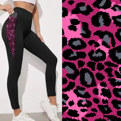 Preorders end 30th November, available mid January. Pink Leopard Full Length Triangle Pocket Leggings