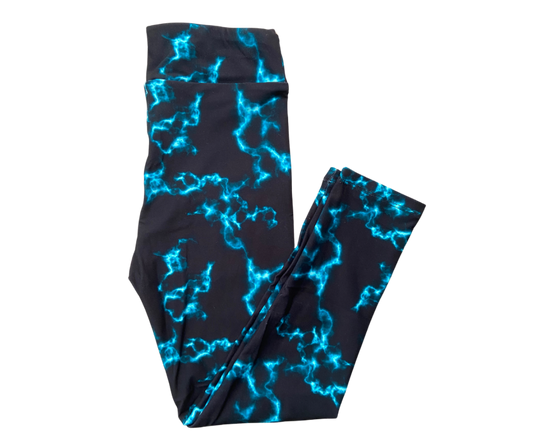 Kids Blue Lightning Full Length Leggings