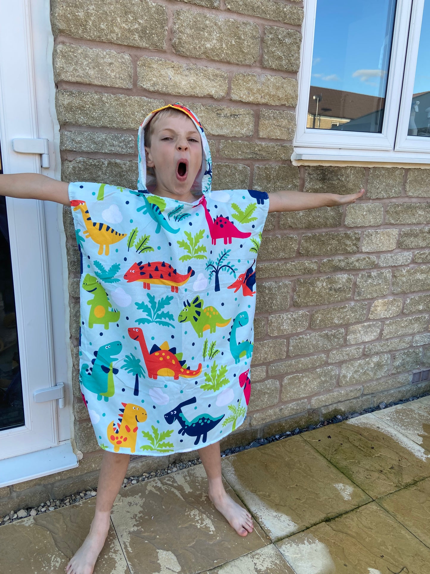 Dino Poncho Towel