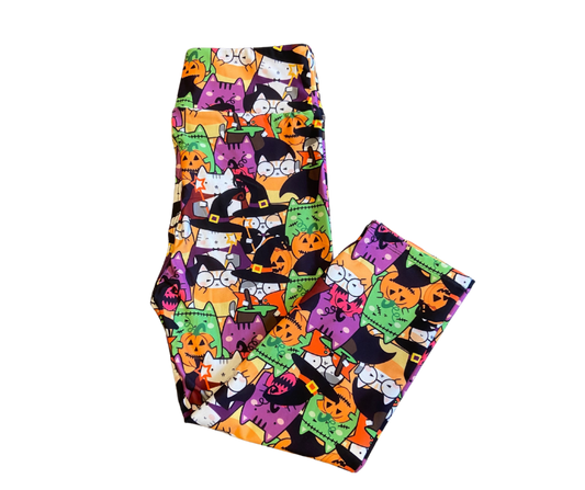 Halloween Cats Capri Leggings