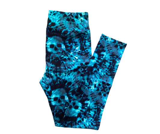 Shibori Skull Full Length Leggings