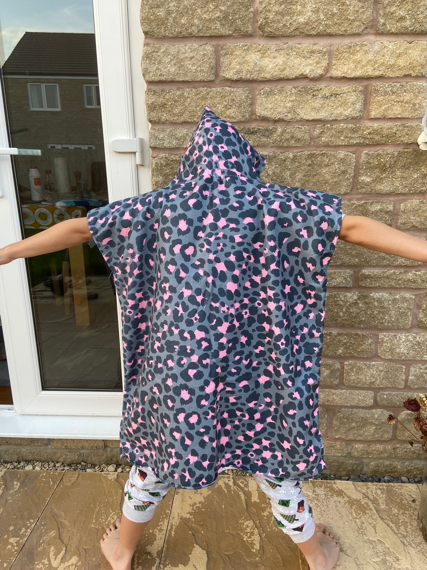 Pink & Grey Leopard Poncho Towel