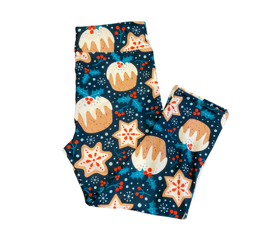 Xmas Pudding Capri Leggings