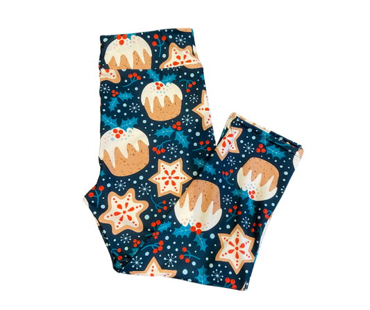 Xmas Pudding Capri Leggings