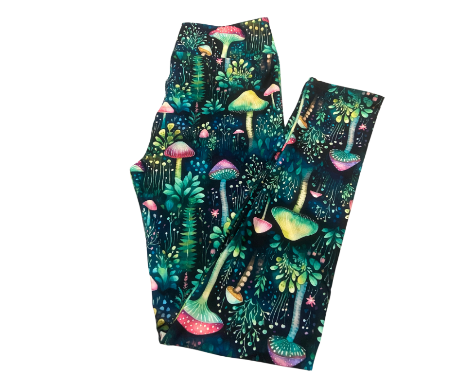 Green Toadstool Full Length Leggings