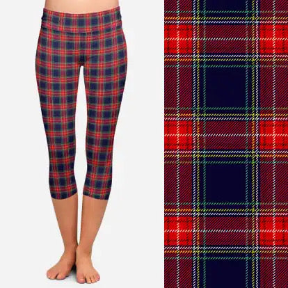 Preorder ends 30th November, available mid January. Red Tartan Capri Leggings