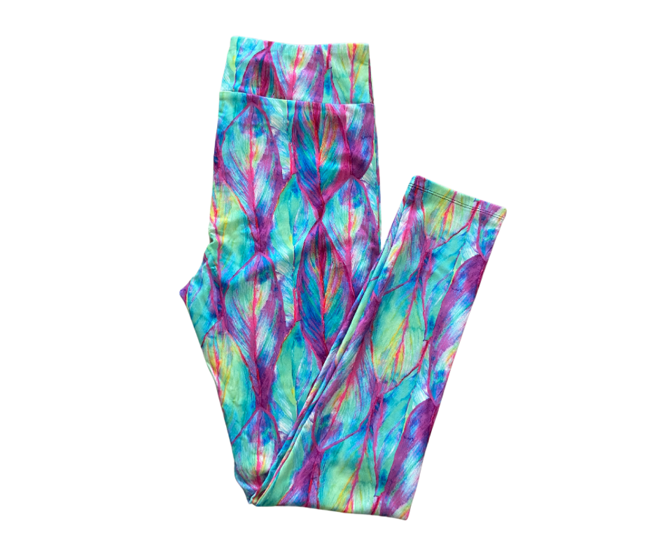 Watercolour Botanical Palms Full Length Leggings