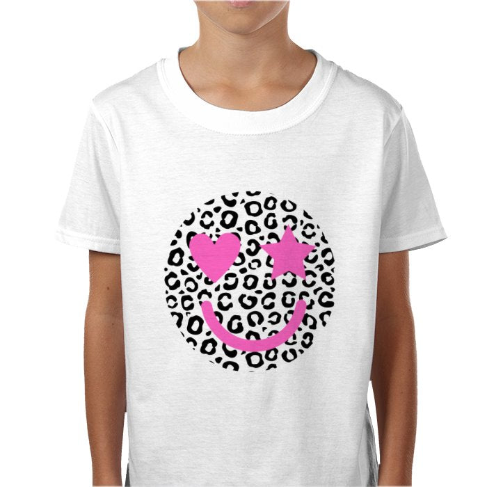 Kids Leopard Happy Face T-Shirt