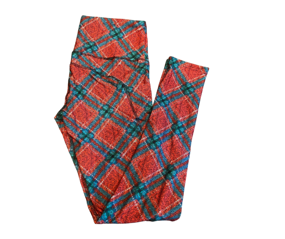 Xmas Tartan full length thigh pocket leggings