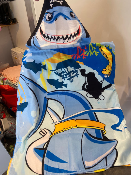 Pirate Shark Poncho Towel