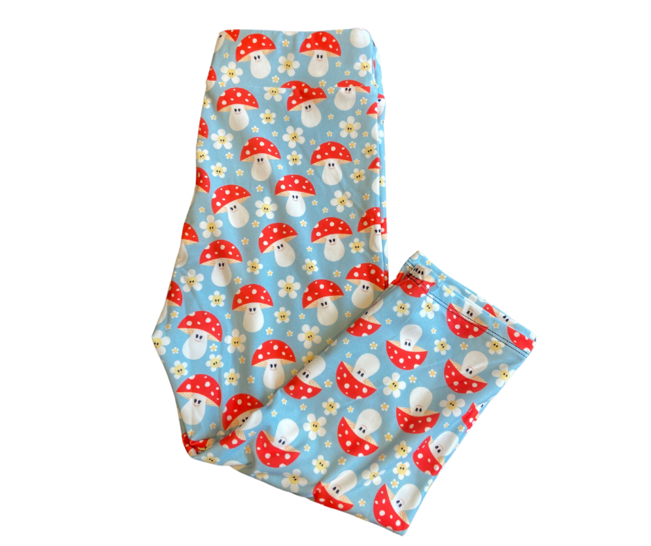 Kids Happy Toadstool Capri Leggings