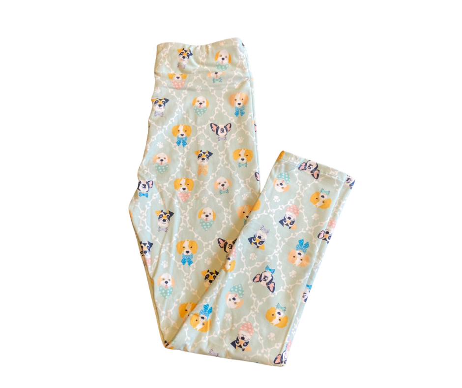 Kids Doggie Portrait Full Length Leggings