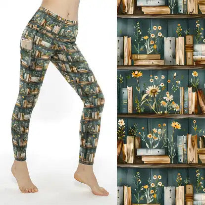 Preorder ends 13th Feb, available late March. Book Lover Full Length Thigh Pocket Leggings