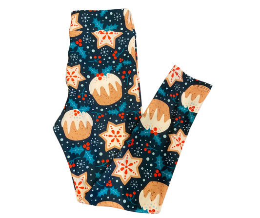 Kids Xmas Pudding Full Length Leggings