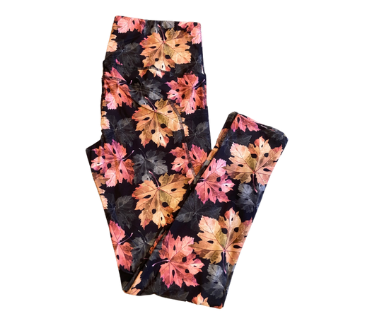 Autumn Leaves Full Length Thigh Pocket Leggings