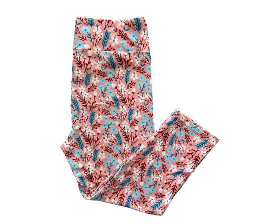 Pretty Flowers Capri Style Leggings