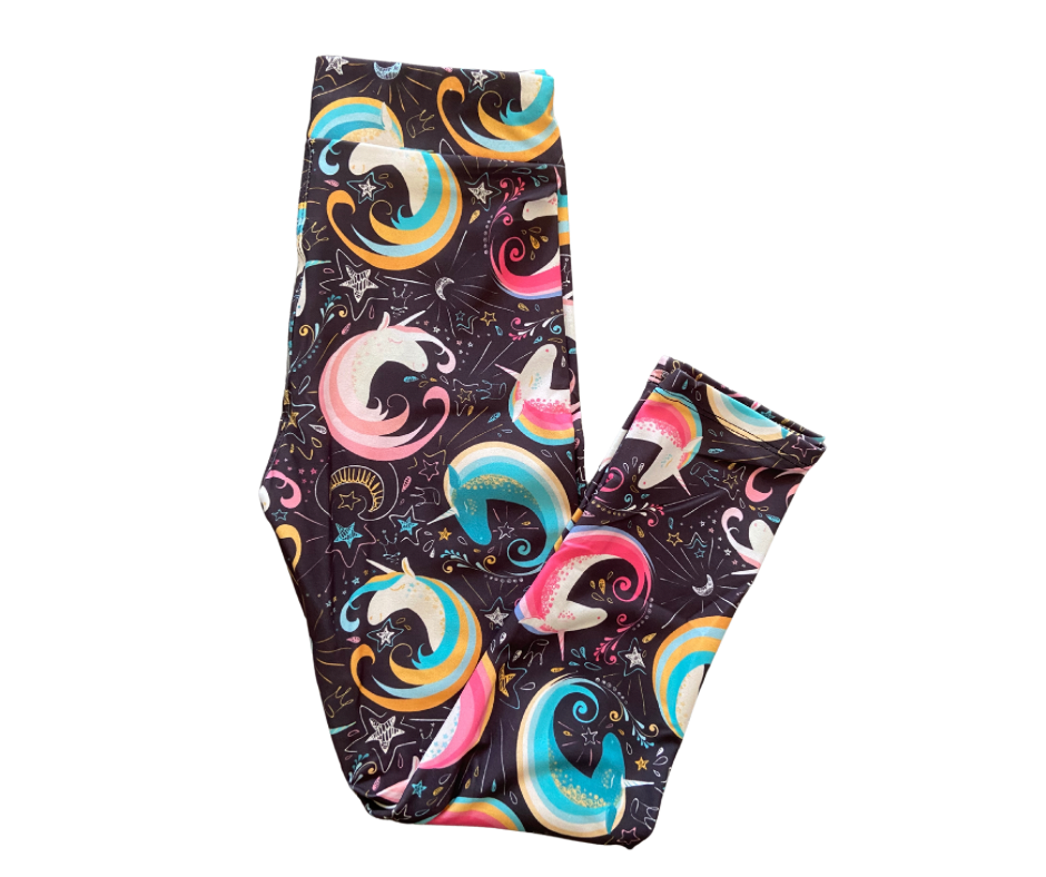 Kids Unicorn Swirl Full Length Leggings