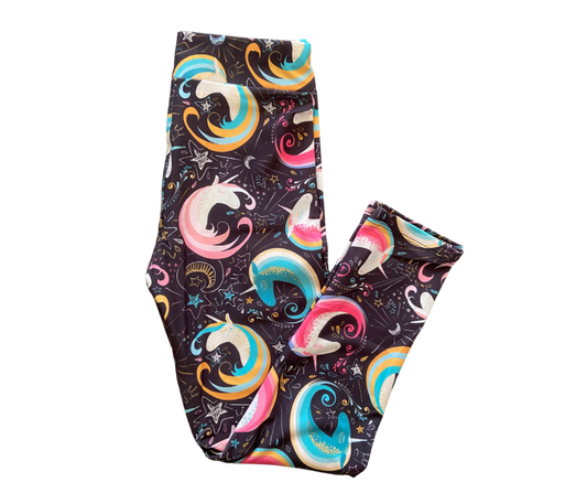 Kids Unicorn Swirl Full Length Leggings