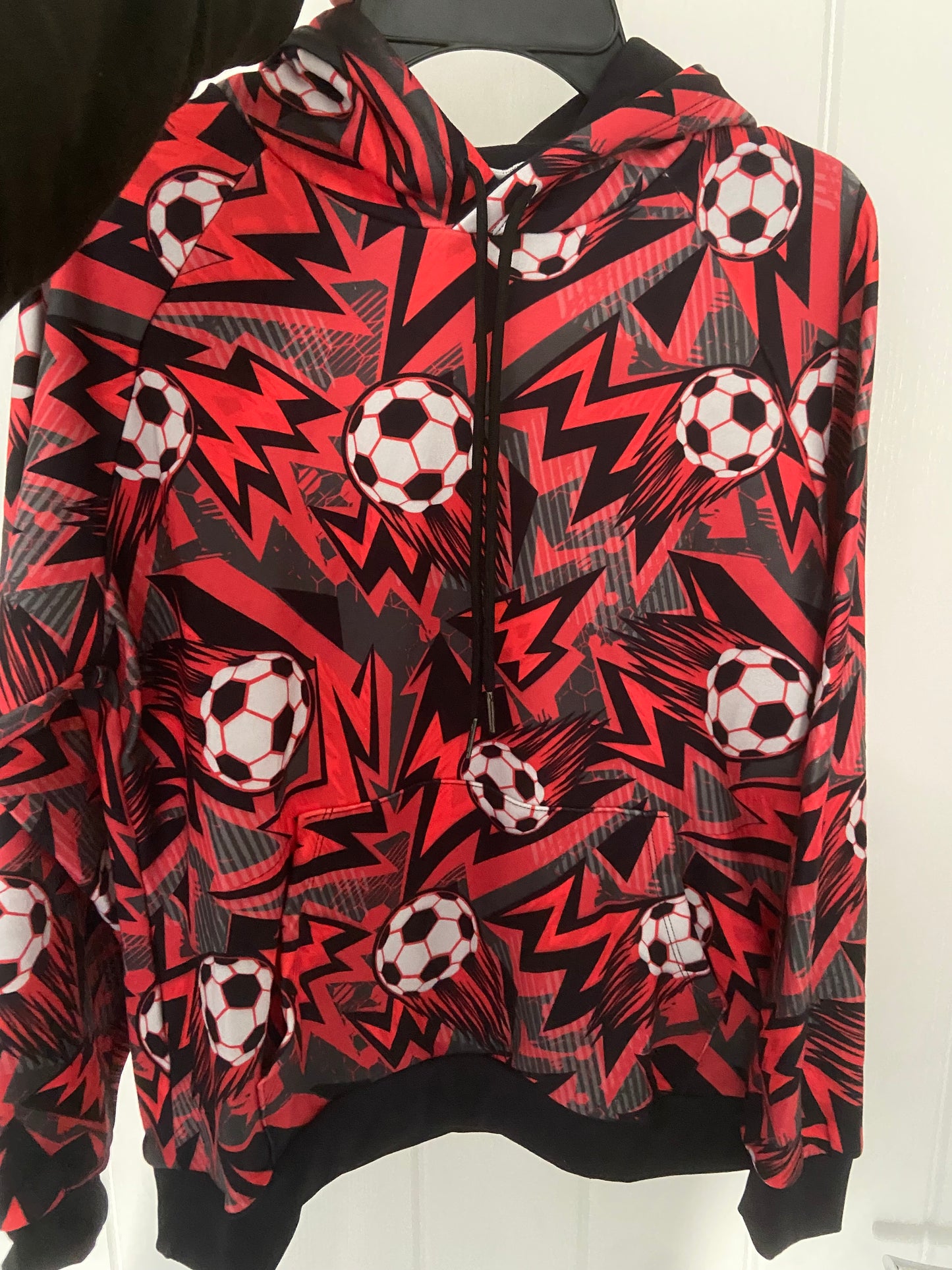 Kids Red Football Hoodie