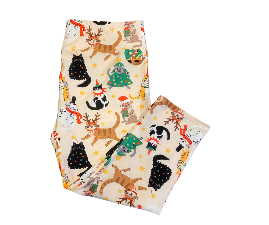 Xmas Cats Capri leggings