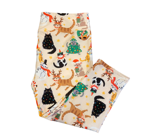 Xmas Cats Capri leggings