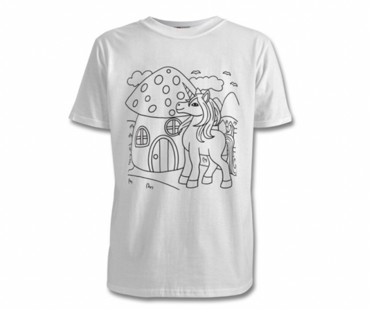Kid Unicorn Colouring T-Shirts With Pens