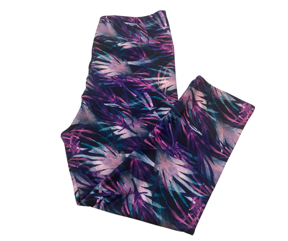 Purple Reed Capri Leggings