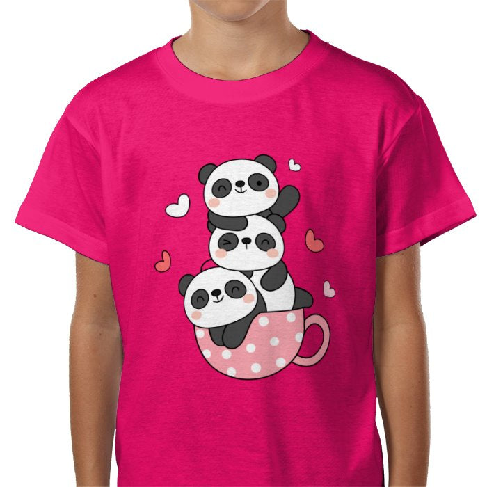 Kids 3 Pandas - T-Shirt