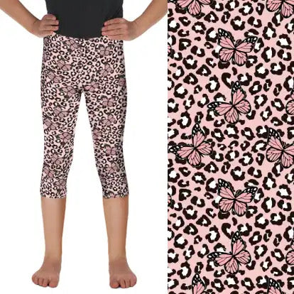 Preorder ends 13th Feb, available late March. Kids Leopard Butterfly Full Length Leggings