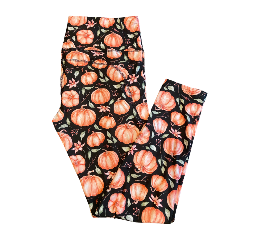 Pumpkin Patch Full Length Thigh Pocket Leggings