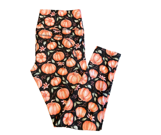 Pumpkin Patch Full Length Thigh Pocket Leggings