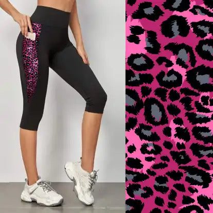 Preorders end 30th November, available mid January. Pink Leopard Capri Triangle Pocket Leggings