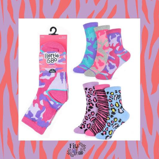 Kids animal print socks