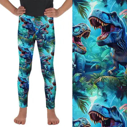 Preorder ends 13th Feb, available late March. Kids Epic Dinos Full Length Leggings