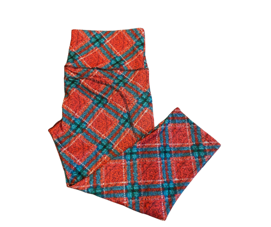 Xmas Tartan thigh pocket leggings