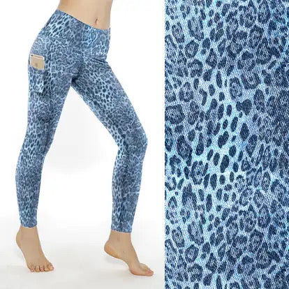 Preorder ends 13th Feb, available late March. Denim Leopard Full Length Thigh Pocket leggings