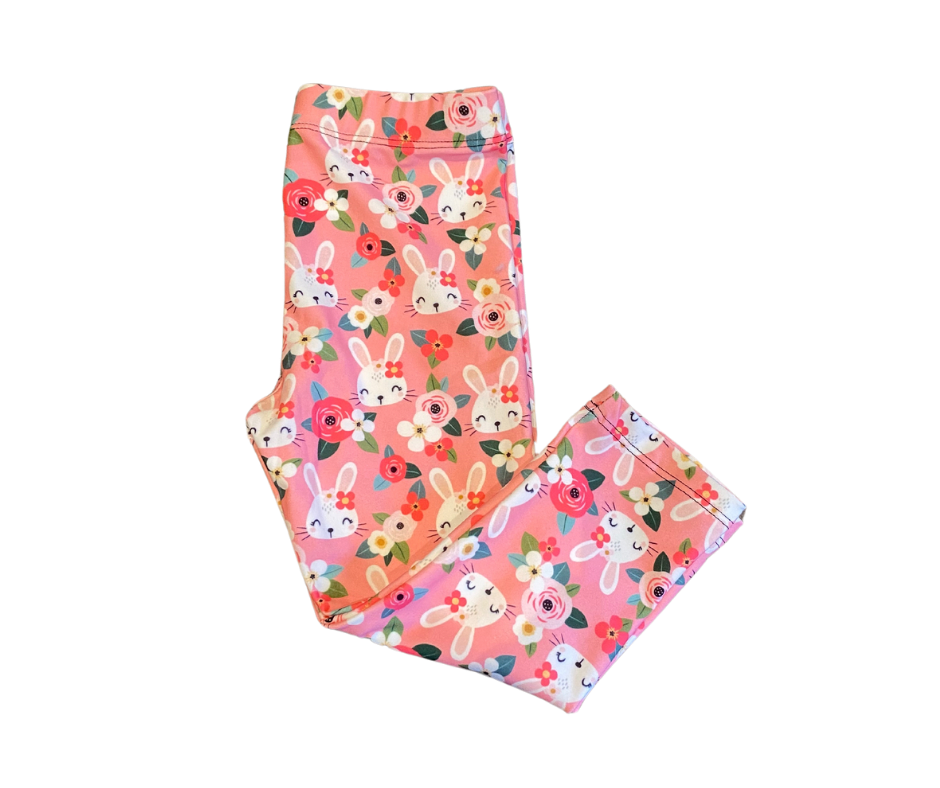 Toddler Pink Bunnies Full Length Leggings