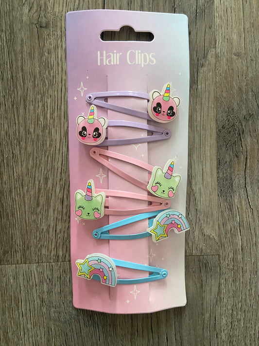 Caticorn, Pandacorn & Rainbow Hair Clips