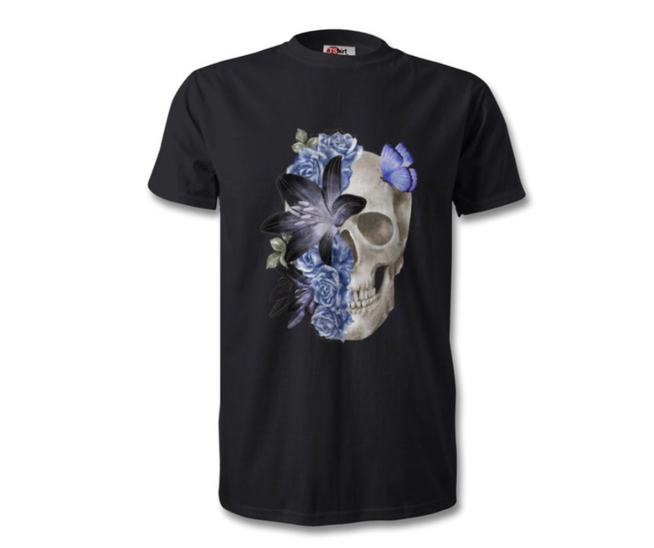 Purple Skull Flower - T- Shirt